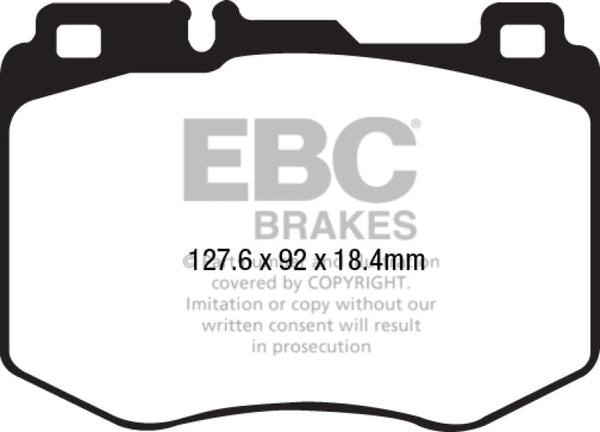 EBC 15-16 Mercedes-Benz C400 (W205) 3.0 Twin Turbo 4-Matic Greenstuff Front Brake Pads - DP22210 for 2016-2023 Mercedes Benz