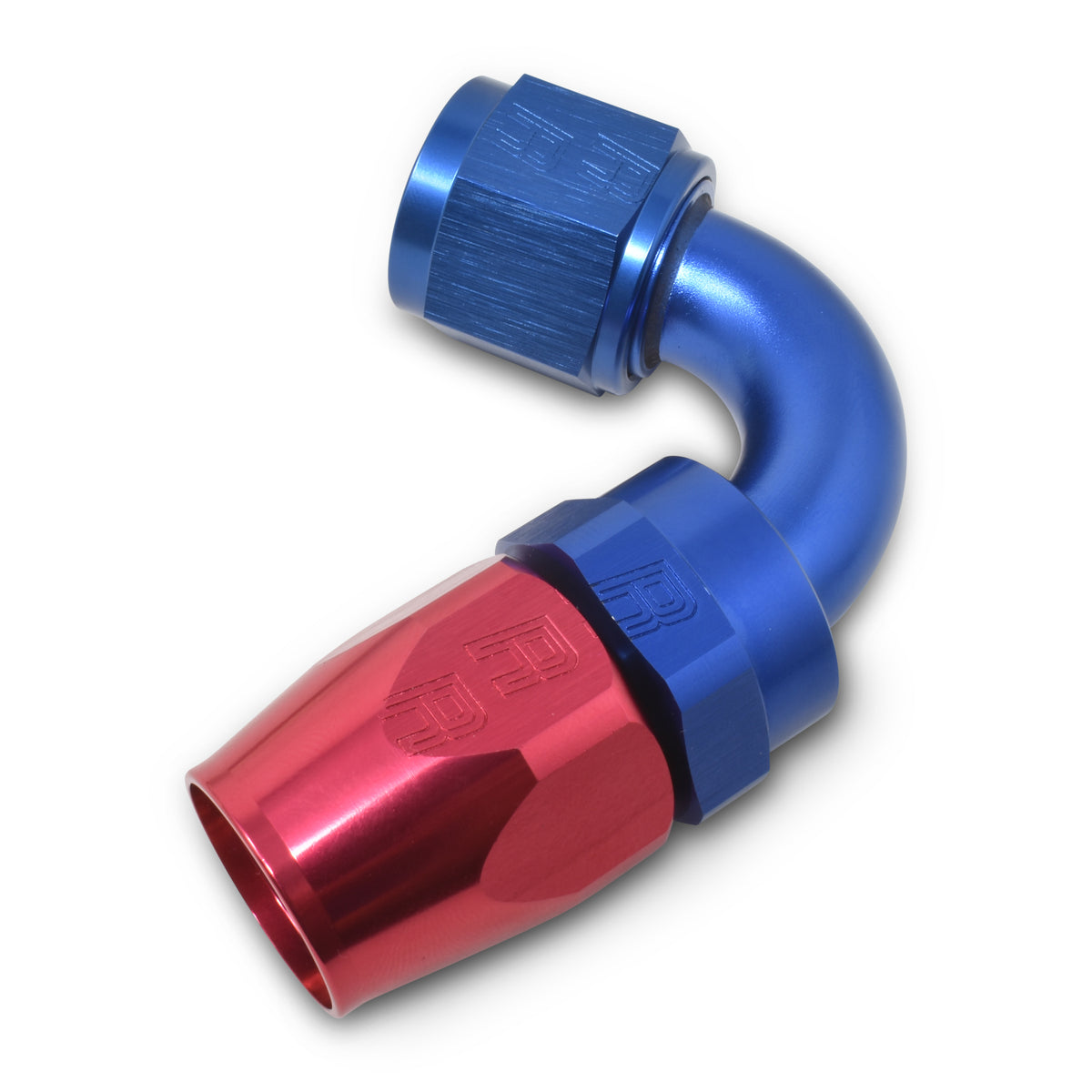 Russell Performance -12 AN Red/Blue 120 Degree Full Flow Swivel Hose End (With 1-1/8in Radius) - 613430