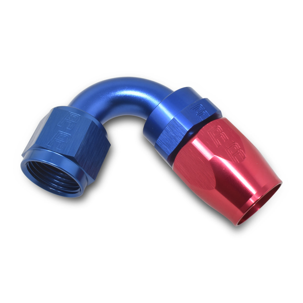 Russell Performance -16 AN Red/Blue 120 Degree Full Flow Swivel Hose End (With 1-1/2in Radius) - 613440