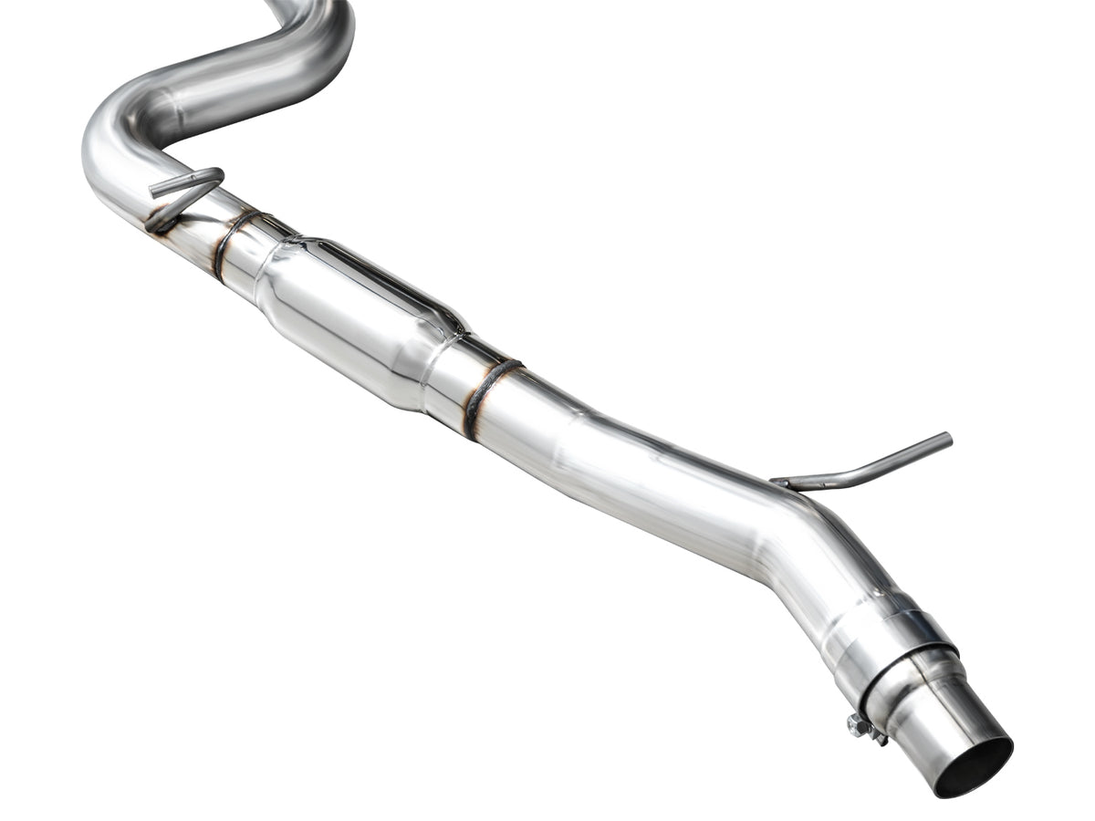 AWE MK8 Volkswagen Golf R 3in Touring Edition Quad Exhaust - Chrome Silver Tips - 3015-42658