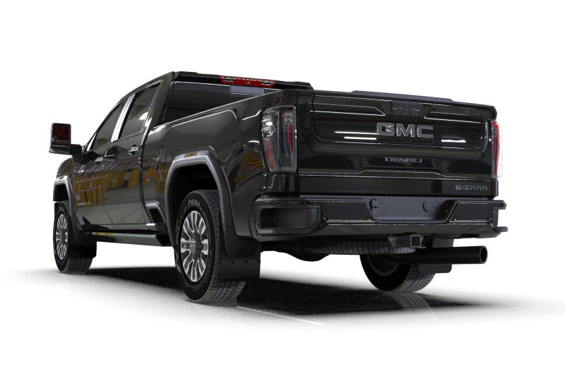 Rally Armor 20-24 GMC Sierra 2500/3500 HD Denali Black Mud Flap w/Metallic Black Logo - MF131-BLK-MBK