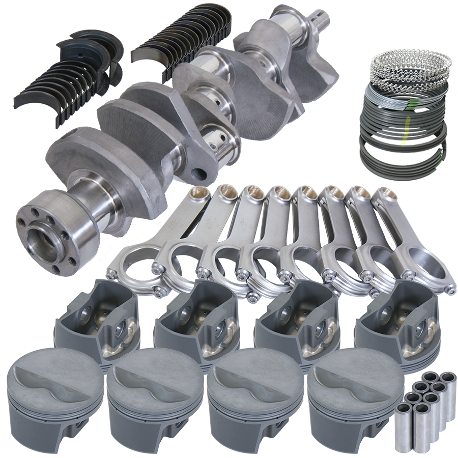 Eagle Chevy 350 1Pc 3.480in Crank 5.700in H-Beam -5cc Flat Top 4.000in Pistons Balanced Assembly - B12101000 - front view