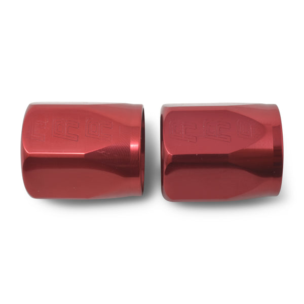 Russell Performance 2-Piece -10 AN Full Flow Swivel Hose End Sockets (Qty 2) - Polished and Red - 615540 - front view