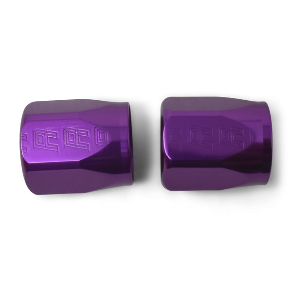 Russell Performance 2-Piece -10 AN Anodized Full Flow Swivel Hose End Sockets (Qty 2) - Purple - 615542 - front view