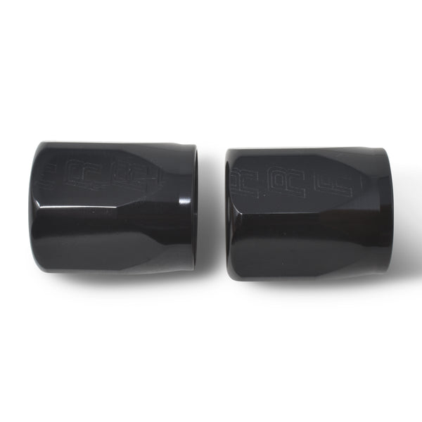 Russell Performance 2-Piece -10 AN Full Flow Swivel Hose End Sockets (Qty 2) - Polished and Black - 615543 - front view