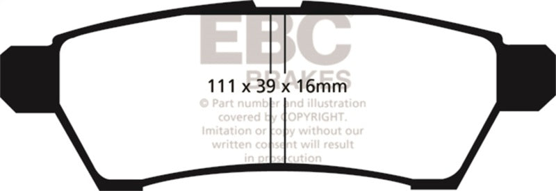 EBC 05+ Nissan Frontier 2.5 2WD Greenstuff Rear Brake Pads - DP61746 for 2005-2026 Nissan Frontier - detail view