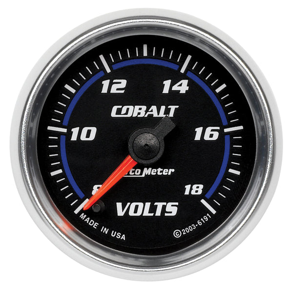 Autometer Cobalt 52mm 8-18 Voltmeter Electronic Gauge - 6191