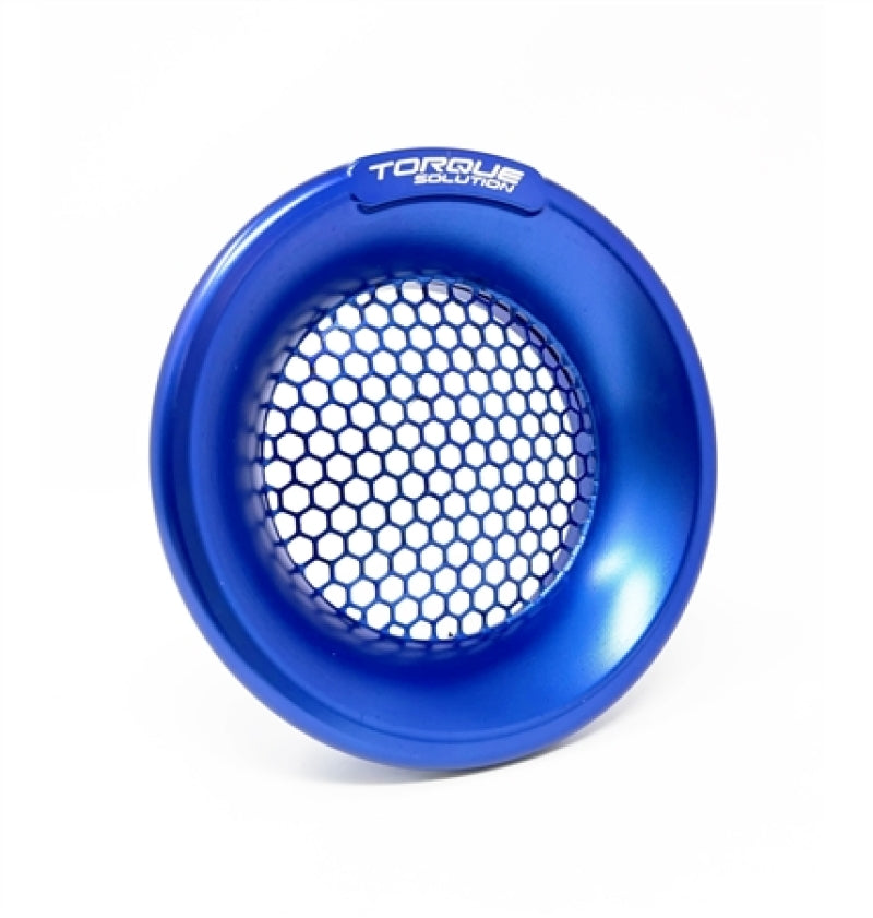 Torque Solution Billet Turbo Velocity Stack Shield For 4in Inlet - Blue - TS-VS-740-BU