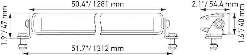 Hella Universal Black Magic 50in Thin Light Bar - Driving Beam - 358176331