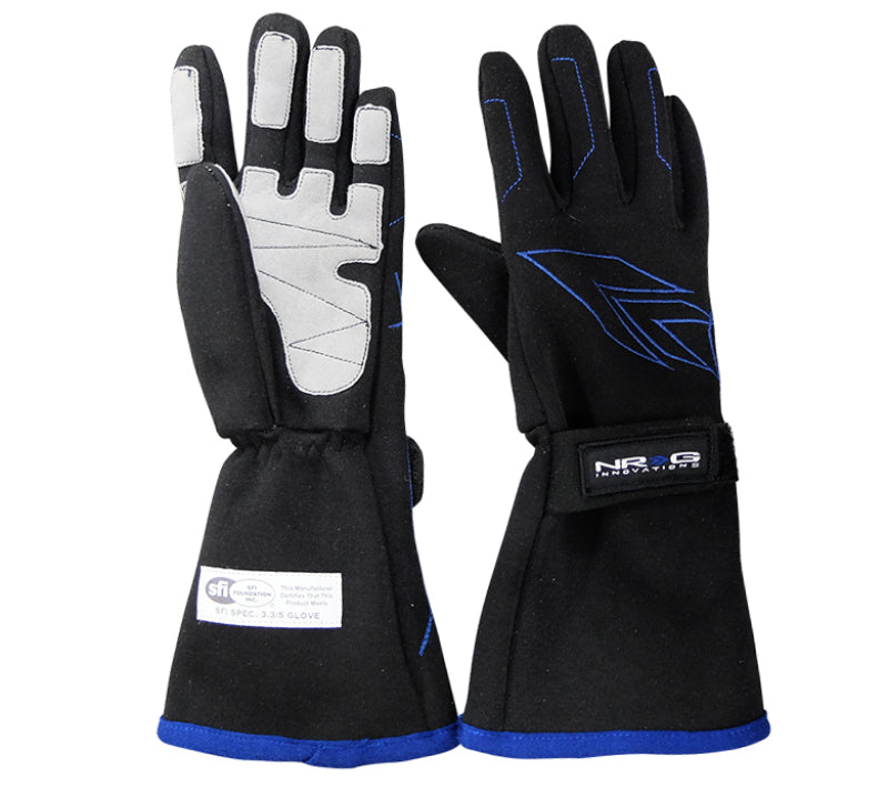 NRG Racing Gloves SFI 3.3 / 5 Approved - Large - GS-500BK-L - front view