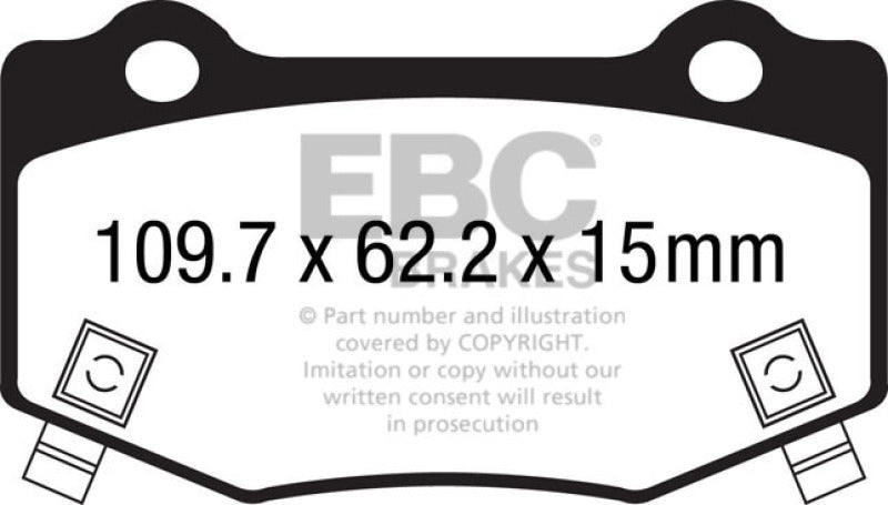 EBC 16+ Cadillac ATS-V 3.6 Twin Turbo Yellowstuff Rear Brake Pads - DP43023R