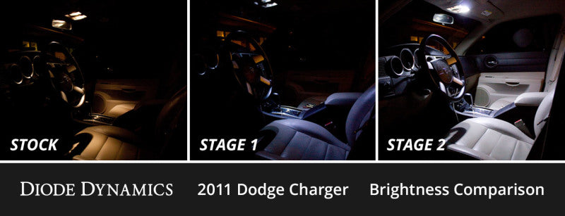 Diode Dynamics 11-23 Dodge Charger Interior LED Kit Cool White Stage 1 - DD0495 for 2012 Dodge Charger - detail view