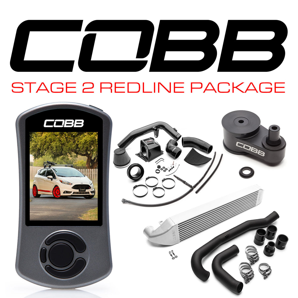 Cobb 14-19 Ford Fiesta ST Stage 2 Redline Carbon Fiber Power Package - 62FX32-RED