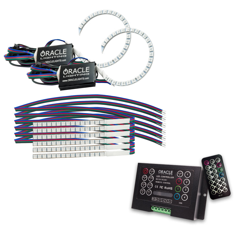 Oracle 18-21 Ford Mustang DRL Upgrade w/ Halo Kit - ColorSHIFT 2 SEE WARRANTY - 1348-333