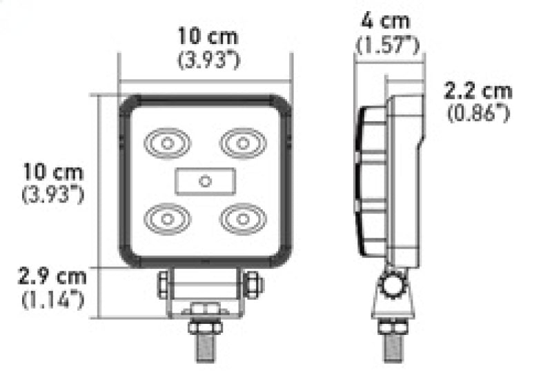 Hella ValueFit Work Light 4SQ LED MV CR LT - 357107001
