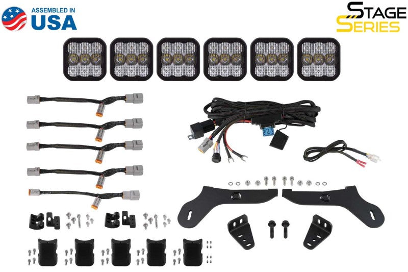 Diode Dynamics 17-20 Ford Raptor SS5 Grille CrossLink Lightbar Kit - Yellow Pro Combo - DD7338