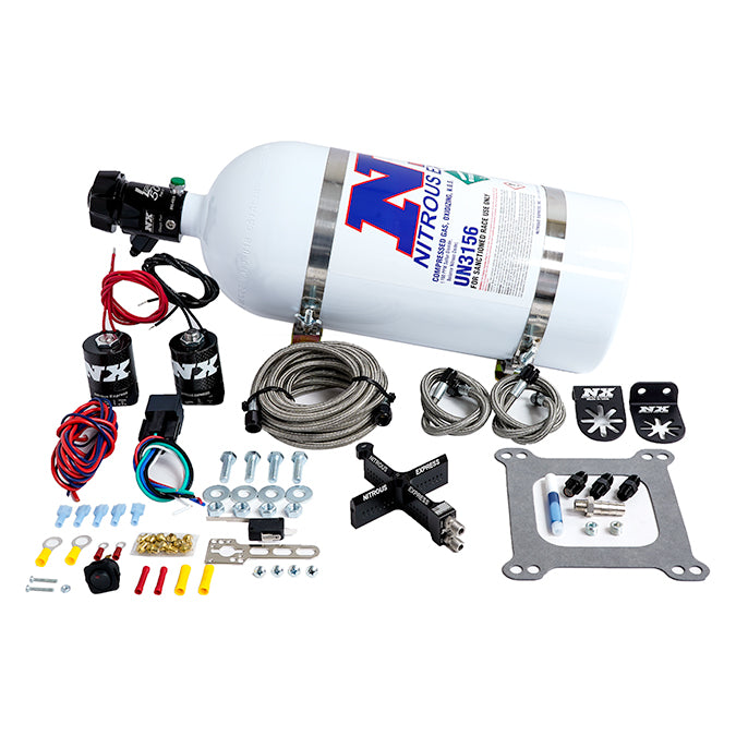 Nitrous Express 4150 Covert Crossbar Plate System Stage 6 50-300HP (10lb Bottle) - 63041-10