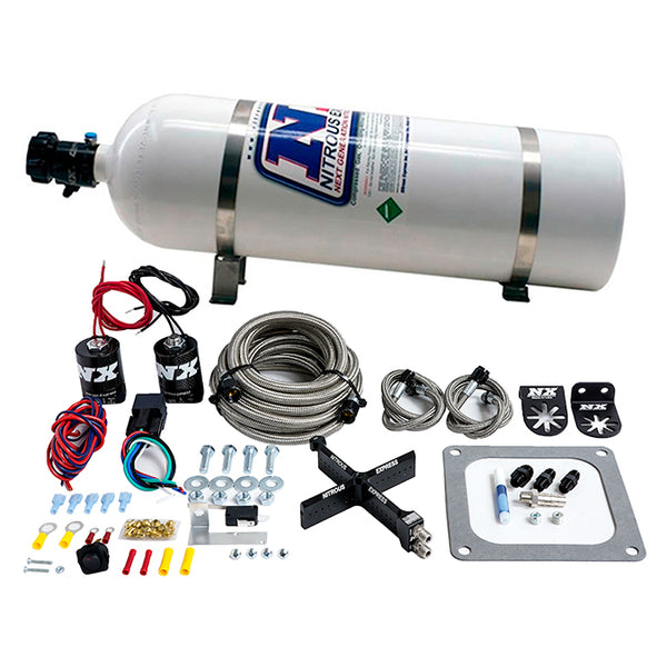 Nitrous Express 4500 Covert Crossbar Plate System Stage 6 50-300HP (15lb Bottle) - 63071-15