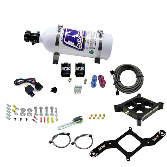 Nitrous Express 4150 Single Entry Crossbar Nitrous Plate Kit Pro-Power (100-500HP) w/5lb Bottle - 63540-05