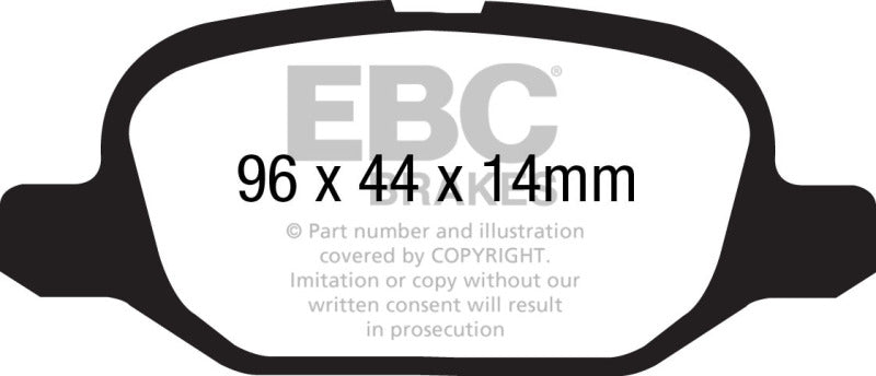 EBC 11+ Fiat 500 1.4 (ATE Calipers) Greenstuff Rear Brake Pads - DP21880