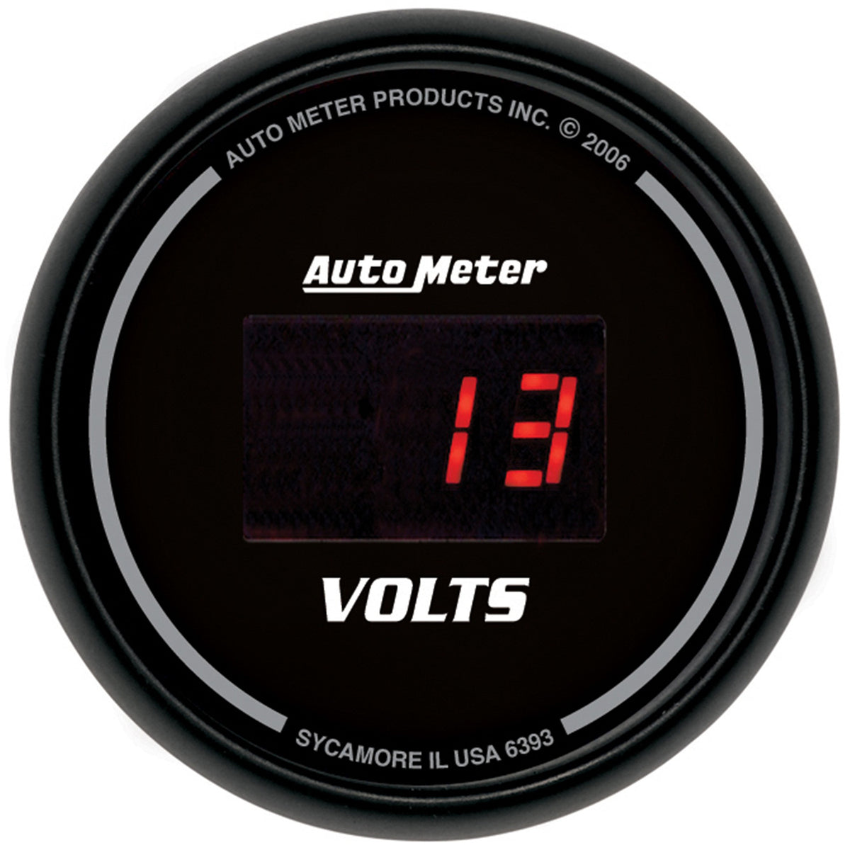 Autometer Black 52.4mm 8-18 Volts Digital Voltmeter Gauge - 6393