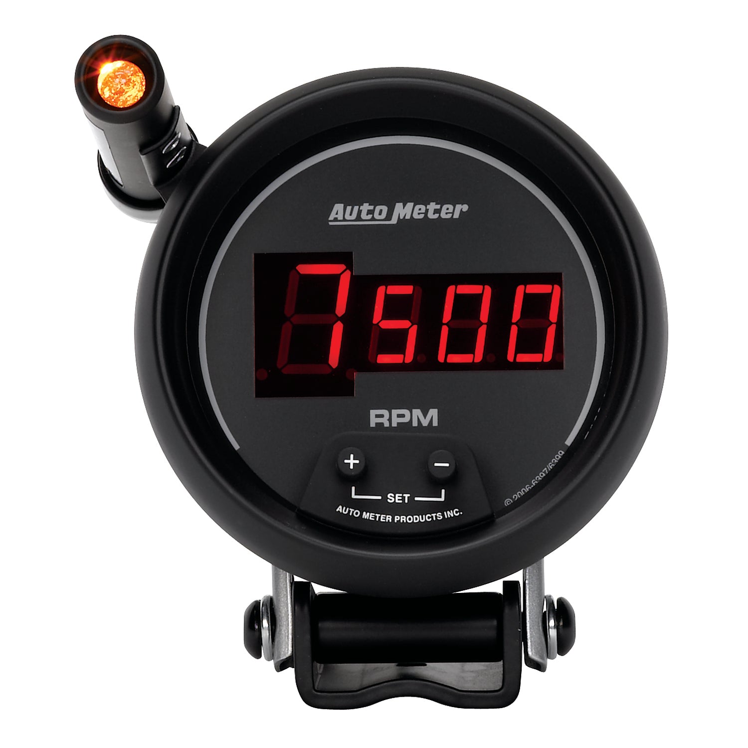 Autometer Quick-Lite Digital 10K RPM Pedestal Mount 3 3/4in Tachometer Black Dial w/ Red LED - 6399