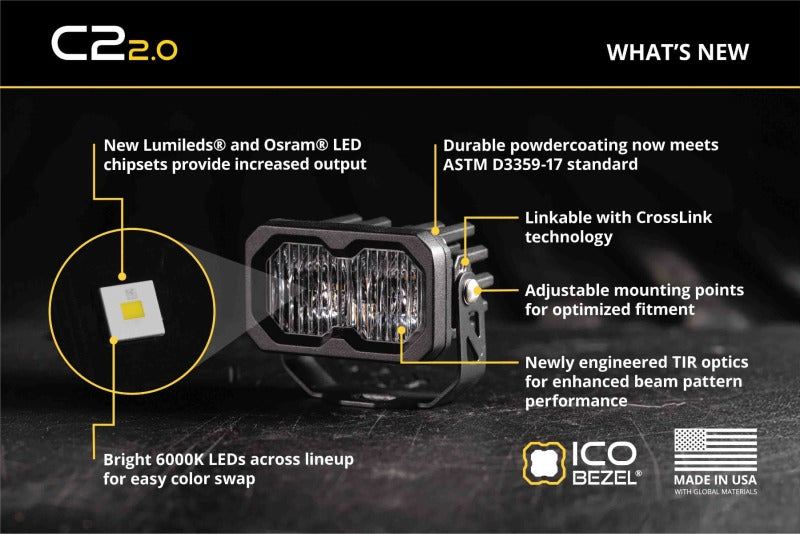 Diode Dynamics C2 2.0 Combo/Driving White Pro Standard LED Pod (Pair) - DD8104P