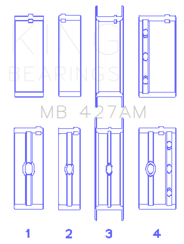 King Engine Bearings ChevrolET 173 V6 (Size +0.50mm) Main Bearing Set - MB427AM0.5