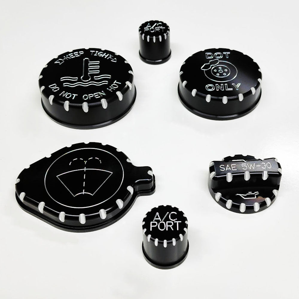 Bronco Engine Cap Covers ( Designer Cut - Black ) 