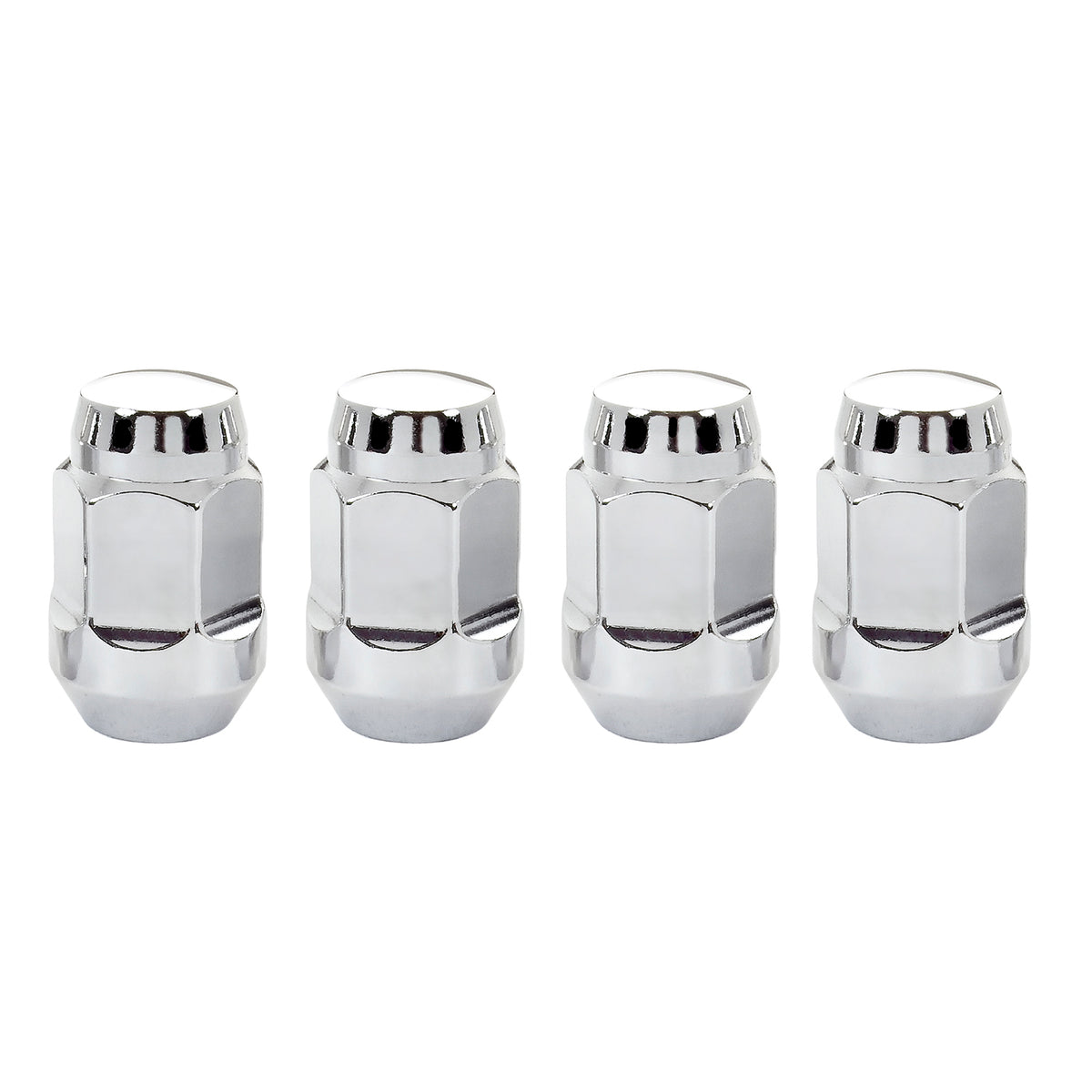 McGard Hex Lug Nut (Cone Seat Bulge Style) 1/2-20 / 3/4 Hex / 1.45in. Length (4-pack) - Chrome - 64010