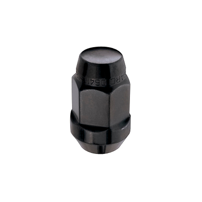 McGard Hex Lug Nut (Cone Seat Bulge Style) M12X1.5 / 3/4 Hex / 1.45in. Length (4-Pack) - Black - 64015