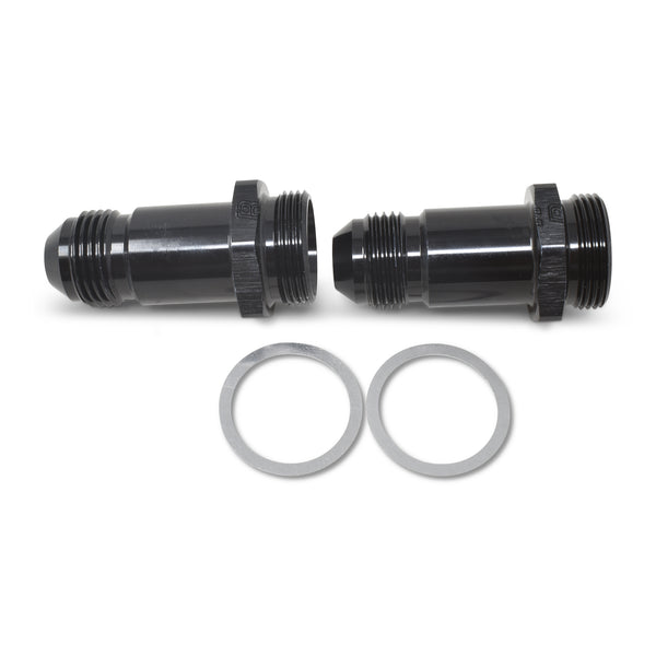 Russell Performance -8 AN Carb Adapter Fittings (2 pcs.) (Black) - 640213 - front view