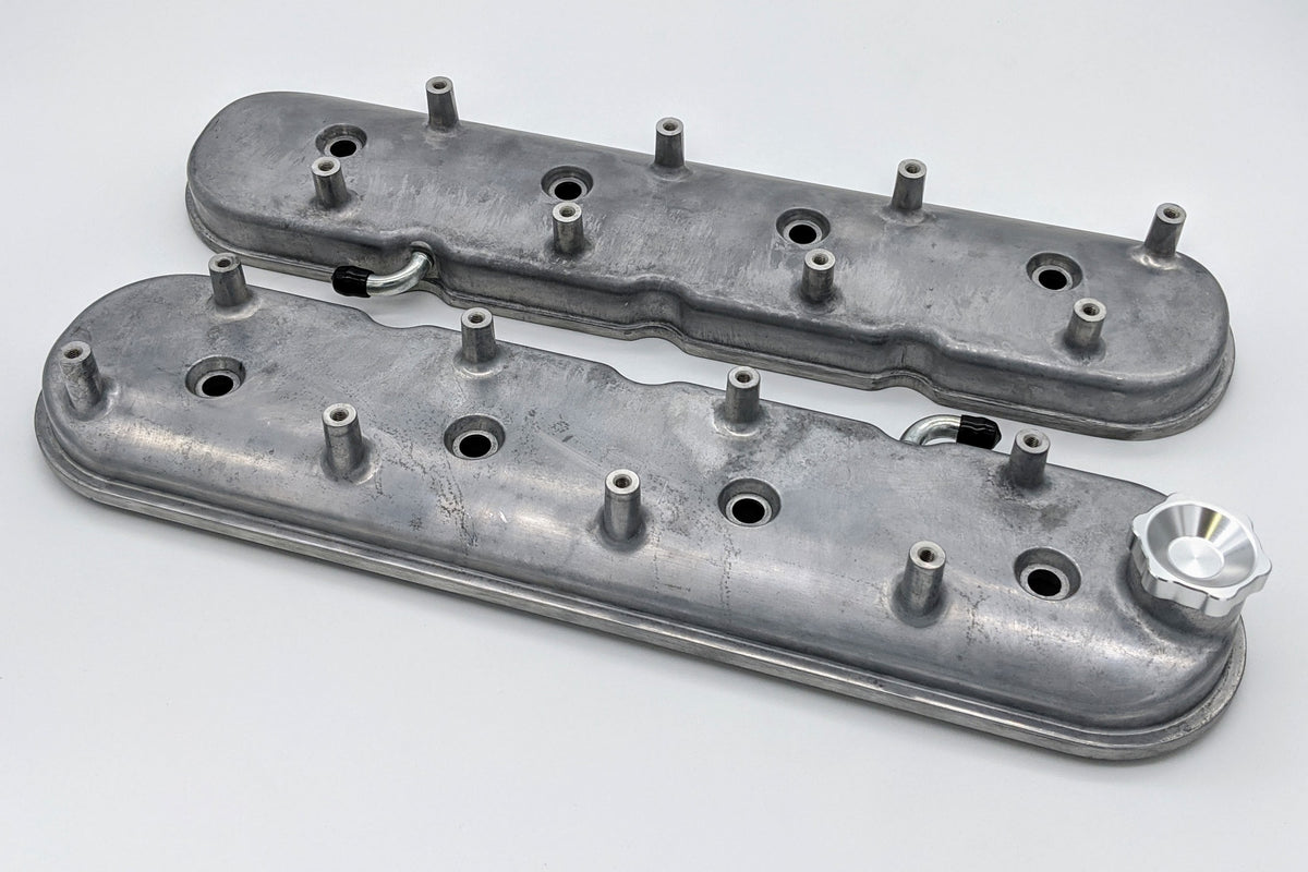 Granatelli 96-22 GM LS Standard Valve Cover w/Angled Coil Mount - Cast Finish (Pair) - 640365