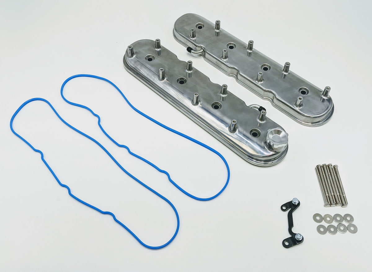 Granatelli 96-22 GM LS Standard Height Valve Cover w/Angled Coil Mount - Polished (Pair) - 640366