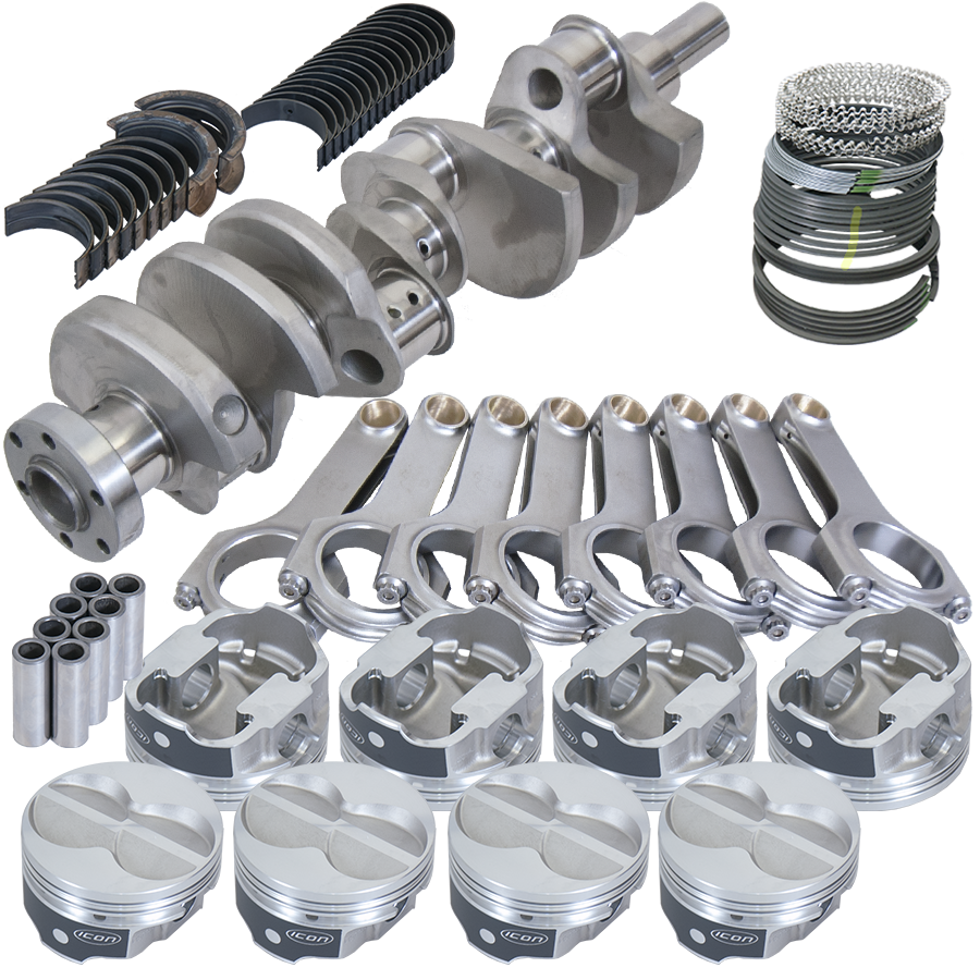 Eagle Ford 302 3.400in Crank 5.400in H-Beam -11cc Flat Top 4.060in Pistons Balanced Assembly - B14223060 - front view