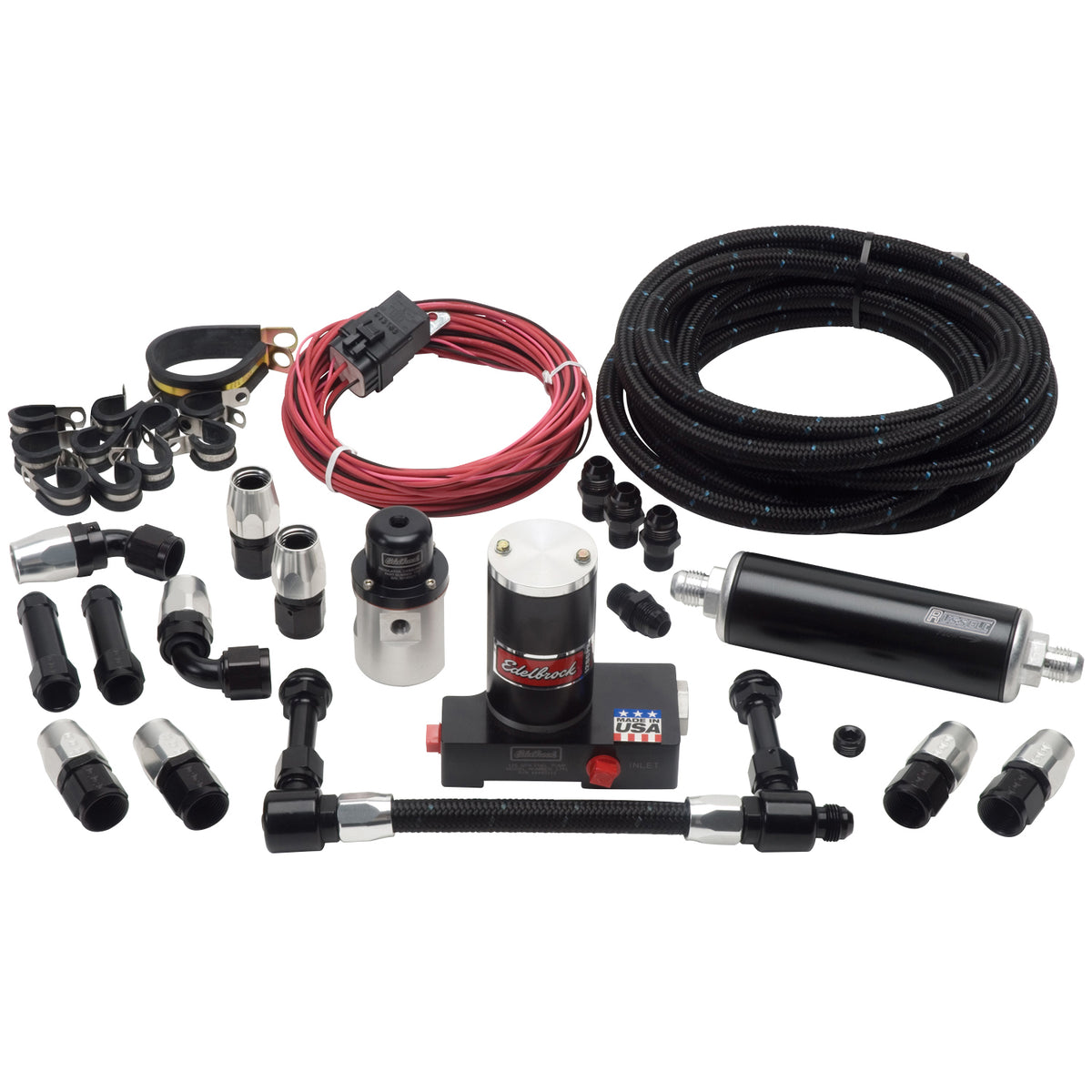 Russell Performance 160GPH Holley/Demon Dual-Feed Carbs (inc Pro-Classic hose) - 641523 - front view