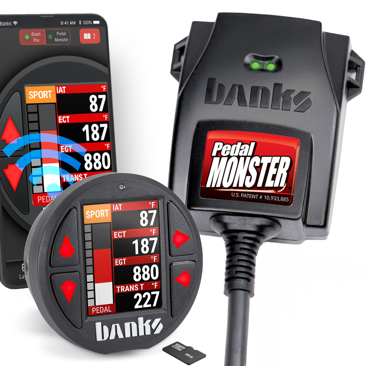 Banks Power Pedal Monster Kit Molex MX64 6 Way With iDash Data Pro 07-19 RAM and 11-20 FORD 6.7L - 64313-CP
