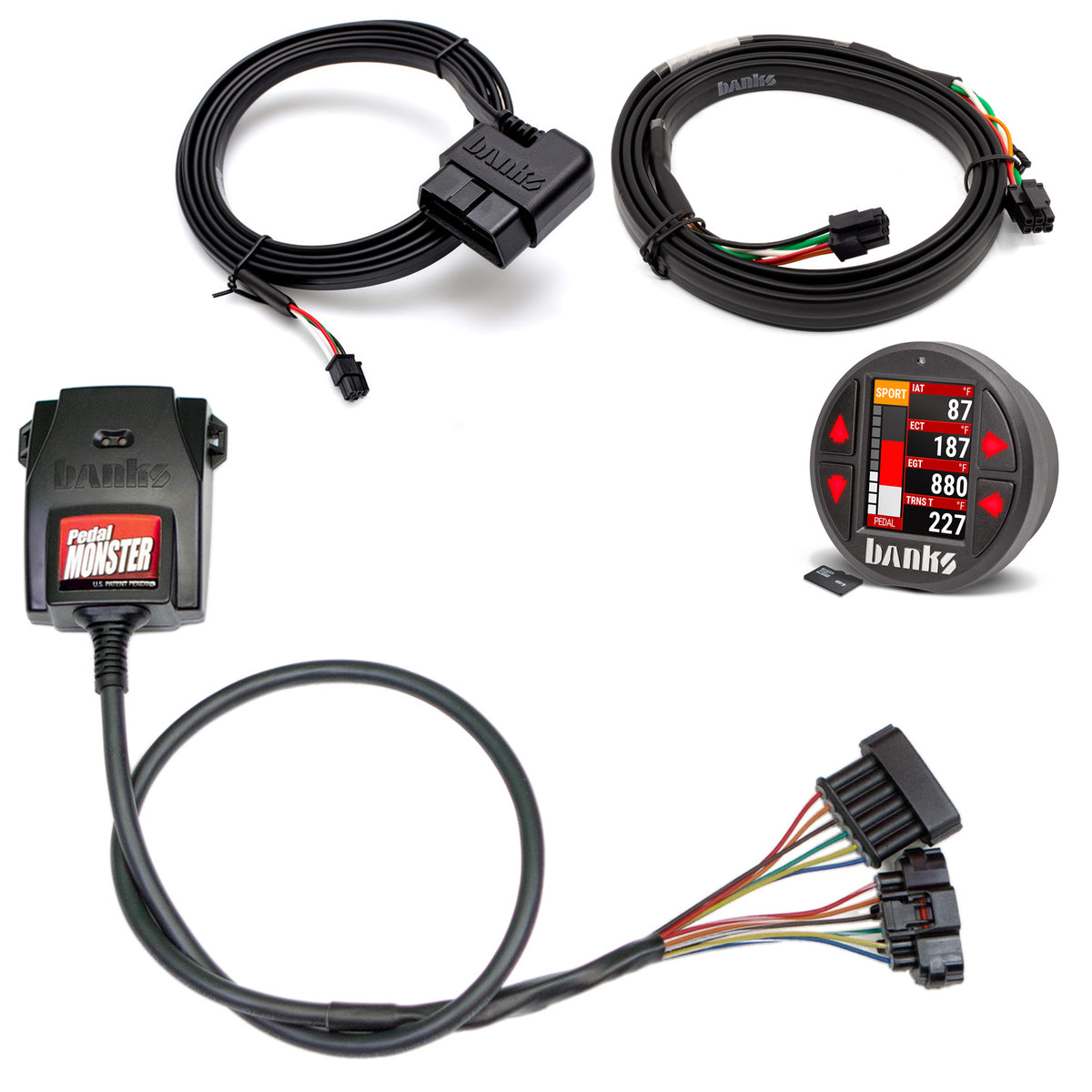 Banks Power Pedal Monster Kit Yazaki 090 II Sealed Series 6-Way CONFIG 1 PM-12 With iDash Data Pro - 64348-P