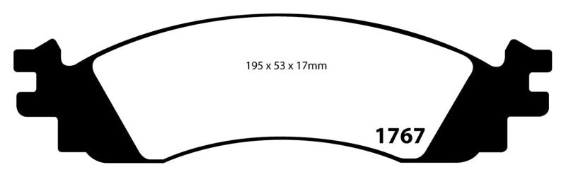 EBC 10-12 Ford Taurus 3.5 Twin Turbo SHO Redstuff Front Brake Pads - DP31767C for 2010-2012 Ford Taurus - detail view
