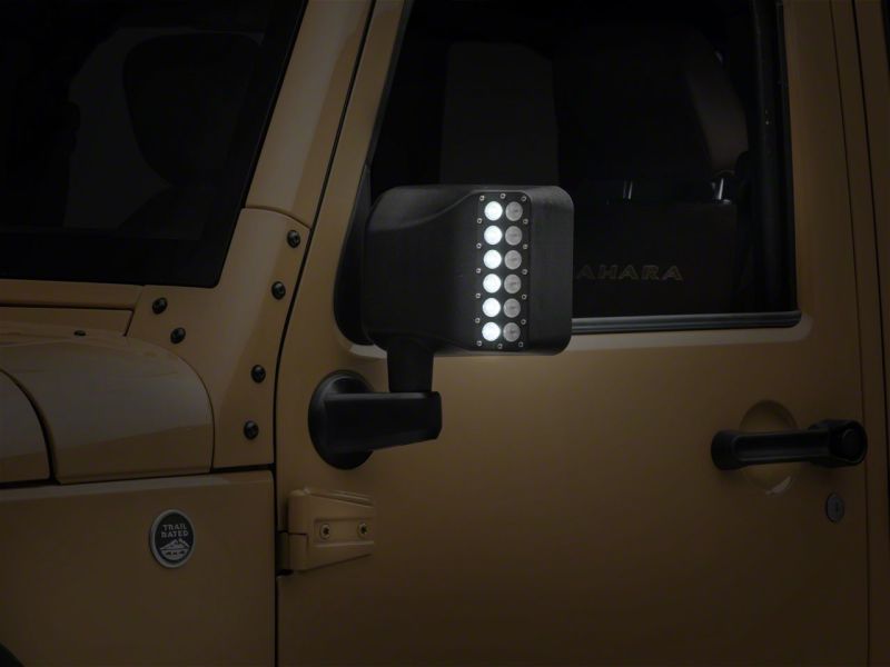 Raxiom 07-18 Jeep Wrangler JK Off-Road LED Manual Mirrors w/ Turn Signals - J116869