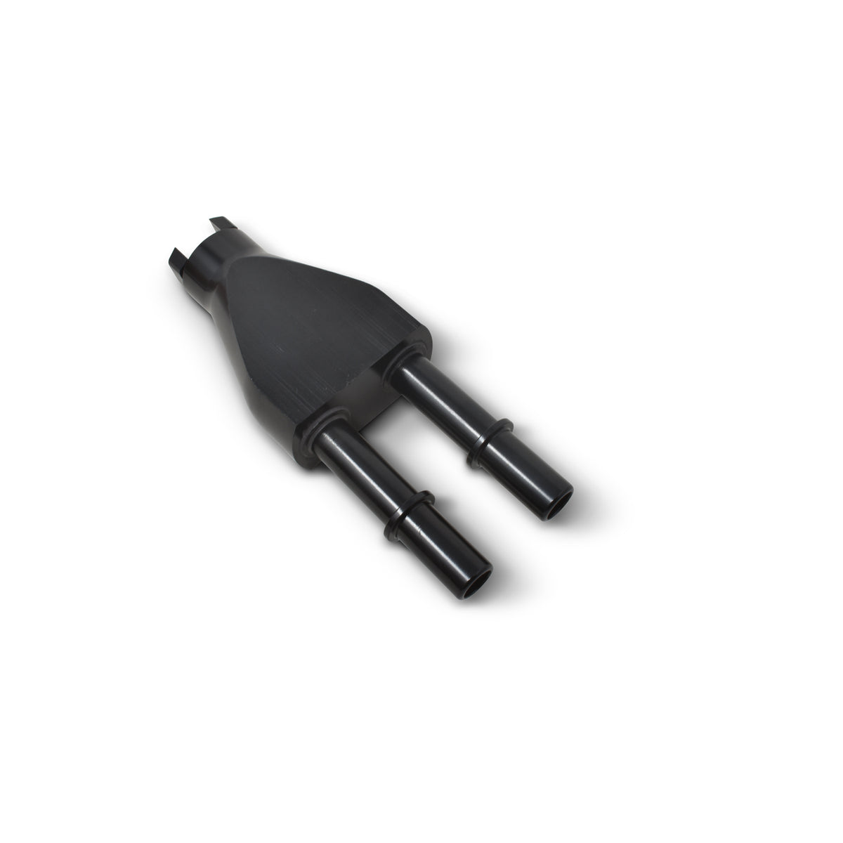 Russell Adapter Y-Block 3/8in Sae Quick Disconnect Female To 2X 3/8in Sae Qd Male Blk Anodized - 644163