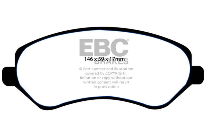 EBC 04-07 Chrysler Town &amp; Country 3.3 Rear Drums Greenstuff Front Brake Pads - DP61612