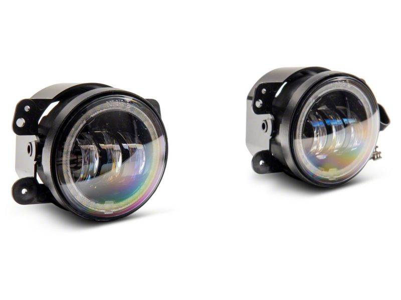 Raxiom 07-18 Jeep Wrangler JK Axial Series 4-In LED Devil Eyes Fog Lights w/ Halo - J142667