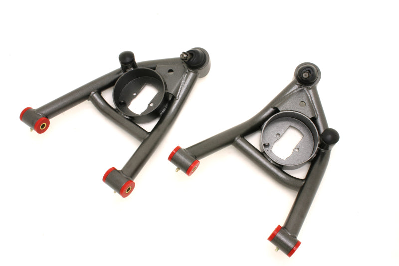 BMR 64-72 A-Body Non-Adj. Lower A-Arms (Polyurethane) - Black Hammertone - AA016H for 1964-1972 Buick Skylark - front view