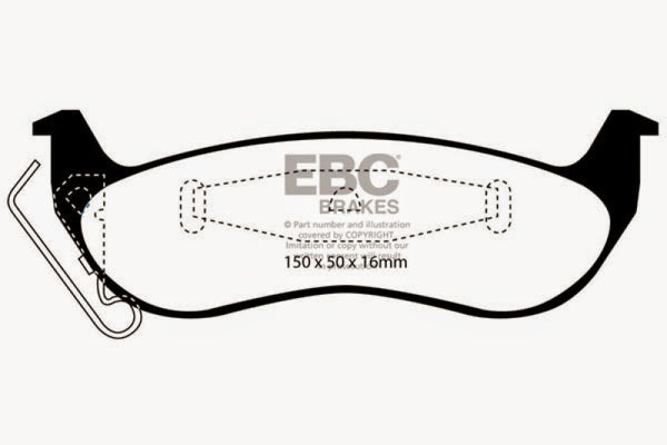 EBC 03+ Ford Crown Victoria 4.6 Greenstuff Rear Brake Pads - DP21677 for 2003-2011 Ford Crown Victoria - installed view