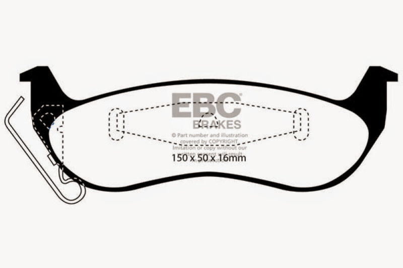EBC 03+ Ford Crown Victoria 4.6 Ultimax2 Rear Brake Pads - UD932 for 2003-2011 Ford Crown Victoria - detail view