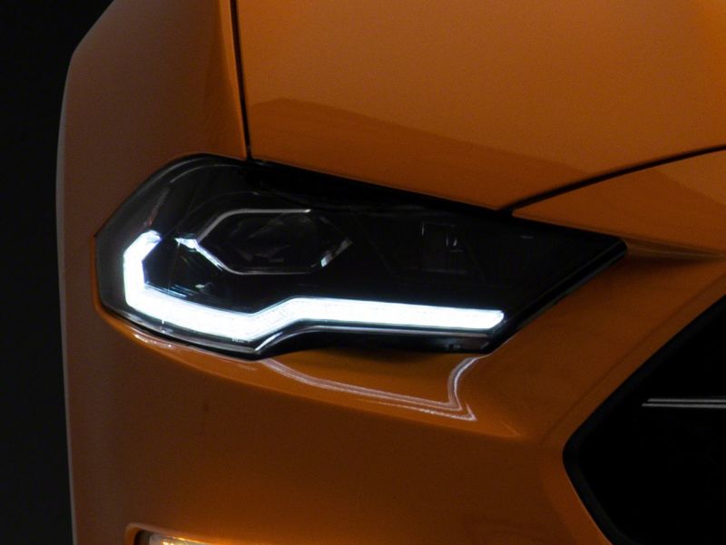 Raxiom 18-23 Ford Mustang GT EcoBoost LED Projector Headlights- Blk Housing (Clear Lens) - 412122