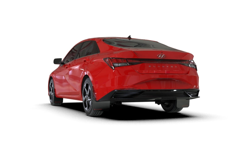 Rally Armor 21-23 Hyundai Elantra Black UR Mud Flap w/Red Logo - MF69-UR-BLK-RD