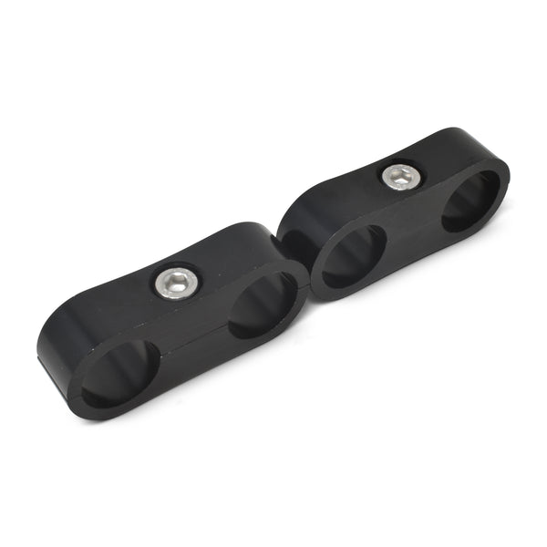 Russell Hose Separator for -8 Braided Hose - Black Anodized (2 Pack) - 654313 - front view