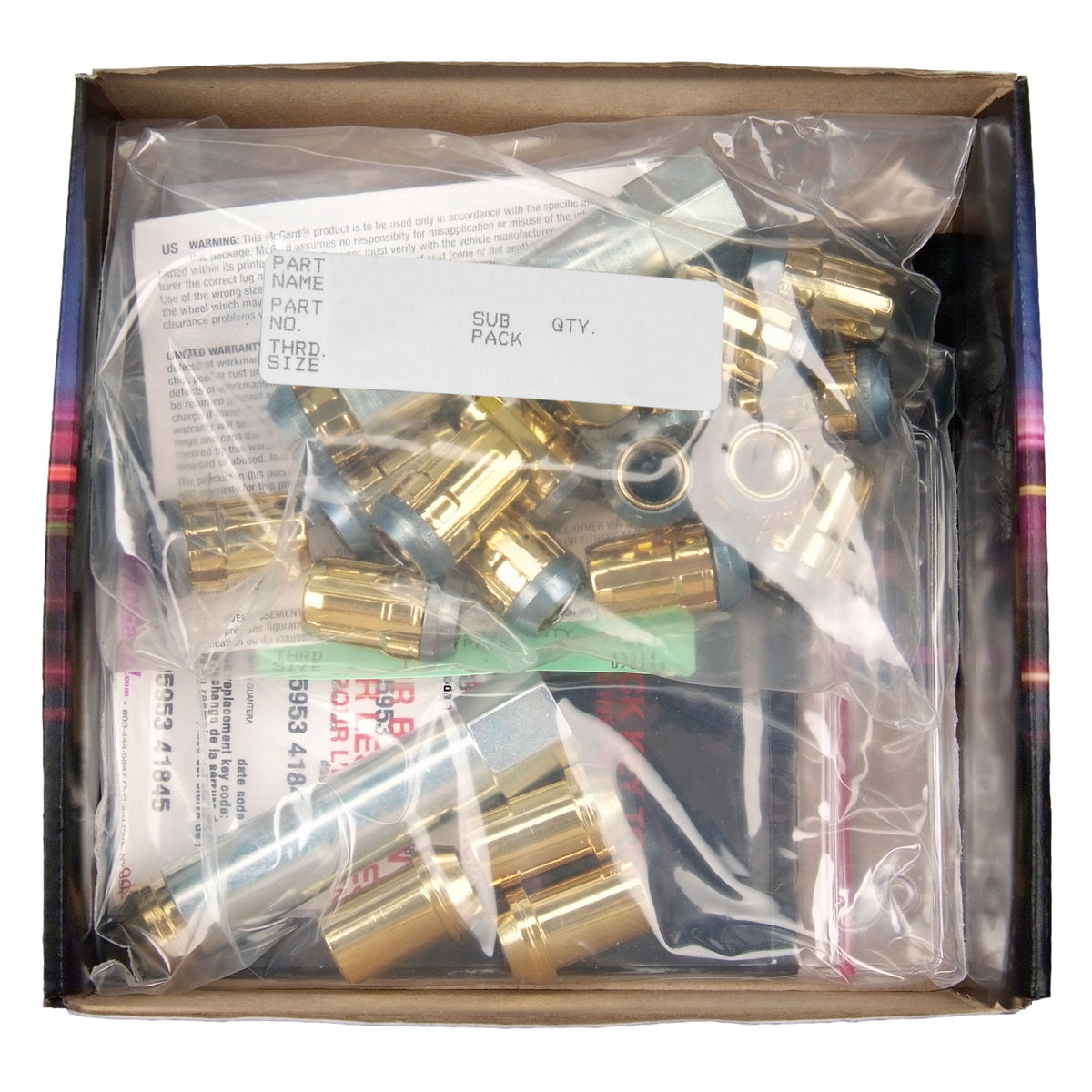 McGard SplineDrive Tuner 4 Lug Install Kit w/Locks & Tool (Cone) M12X1.25 / 13/16 Hex - Gold - 65454GD